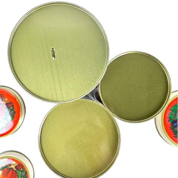 Nesting/Stacking Christmas Tins New Never Used Rocking Horse Sleigh Teddy Bear! - Picture 9 of 9